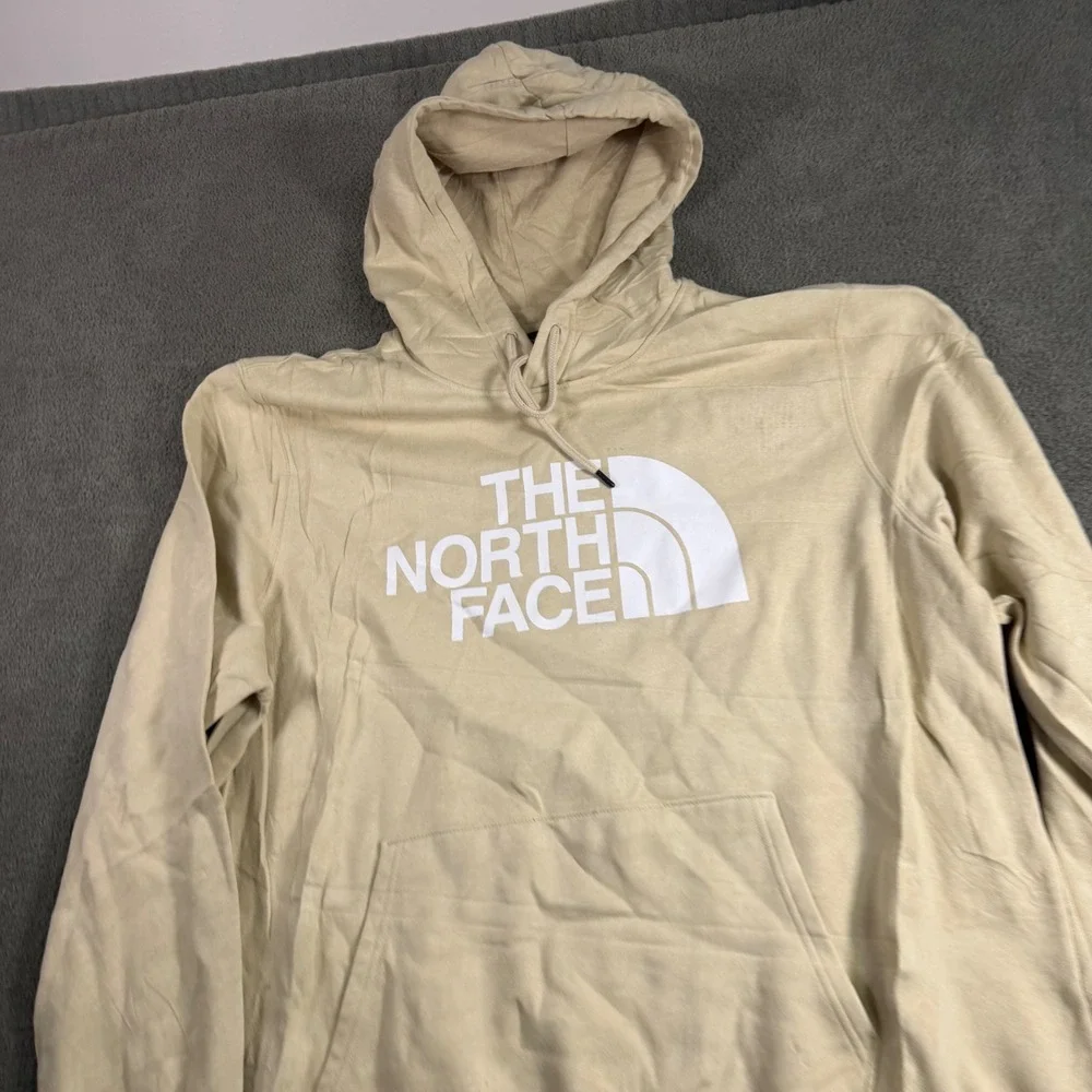 The North Face Mens XXL Tan Beige Half Dome Logo Pullover Hoodie Sweatshirt